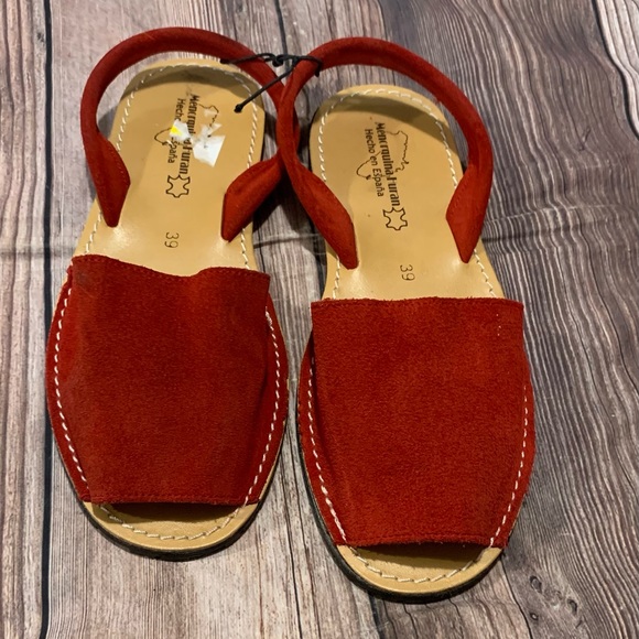 menorquina Shoes - Menorquina Huran Shoes | Menorquina Huran Women's Menorcan Red Open Toe avarcas